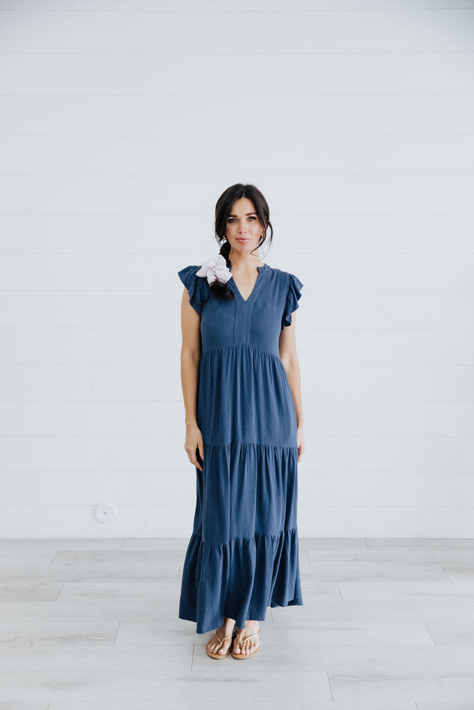 The Ettie Maxi Dress in Peacock Blue