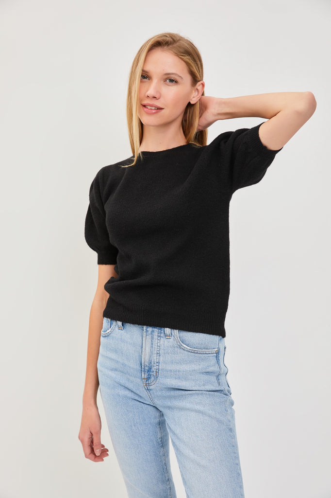 The AJ Ribbed Sweater in Black