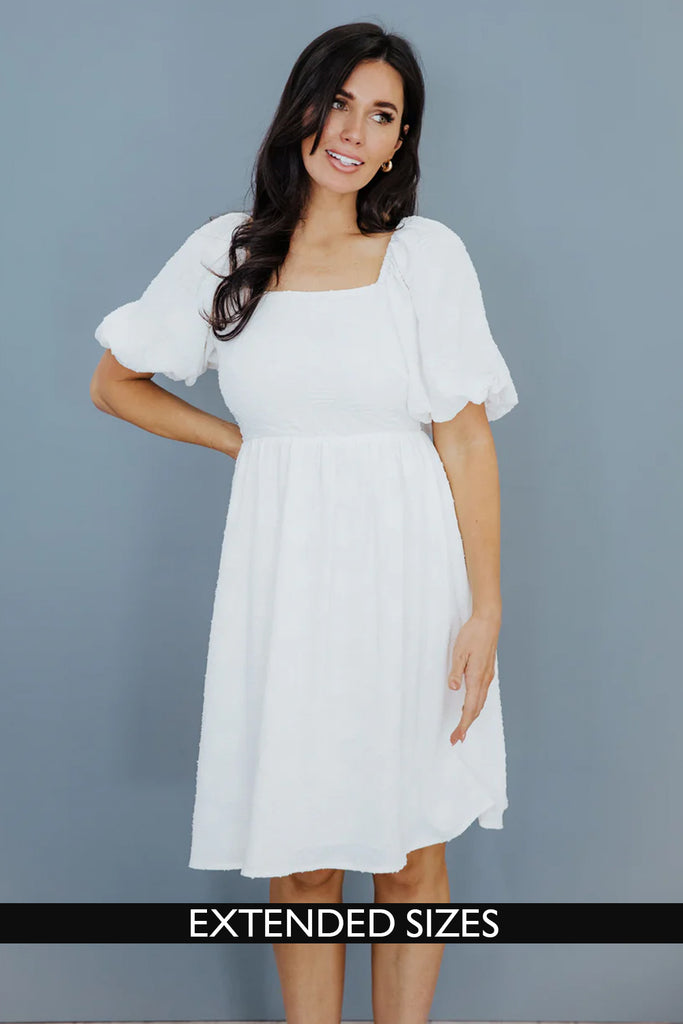 The Bailey Midi Dress in White