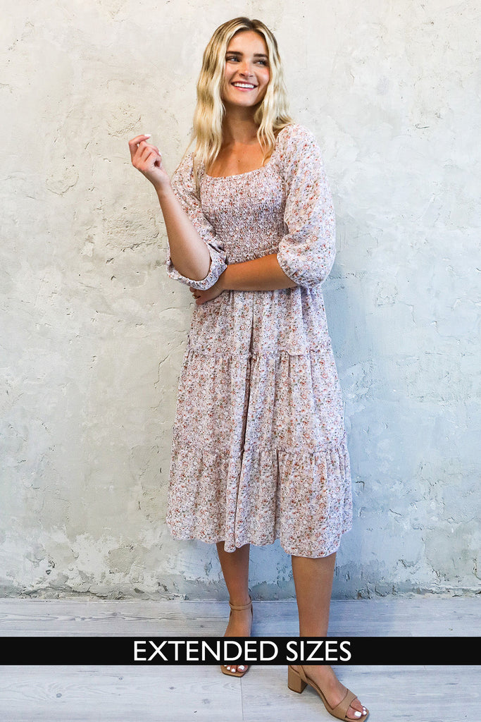 The Greta Smocked Dress in Lavender Cloud