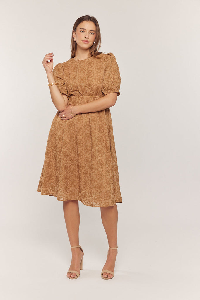 The Jocelyn Textured Dress in Brown