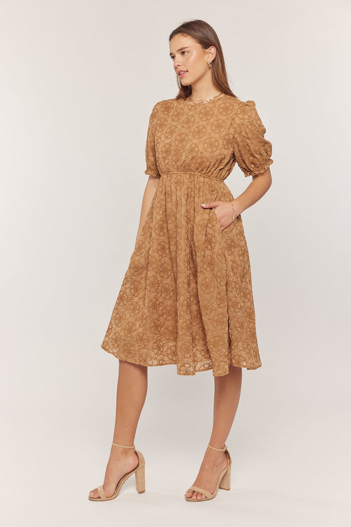 The Jocelyn Textured Dress in Brown