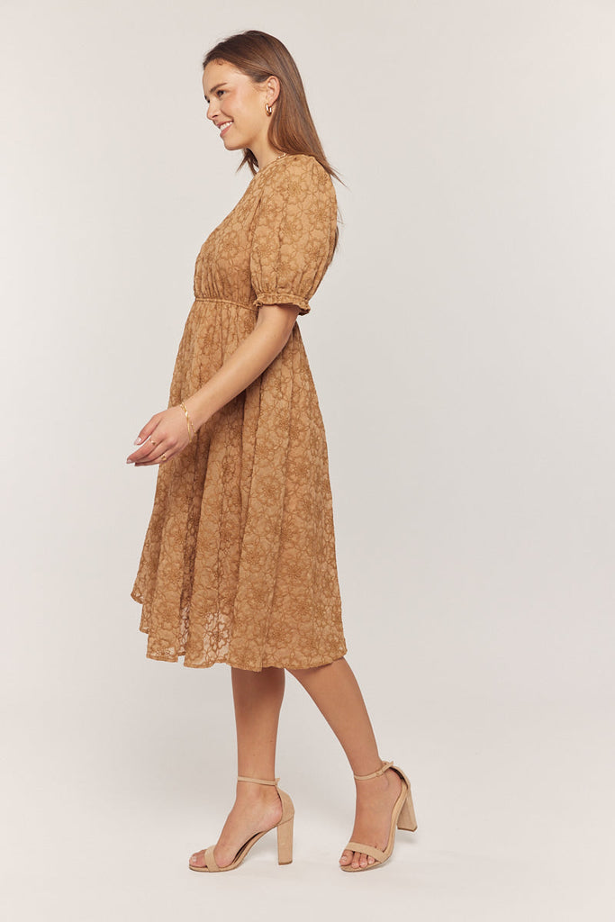 The Jocelyn Textured Dress in Brown