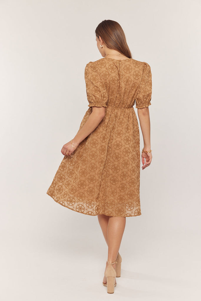 The Jocelyn Textured Dress in Brown