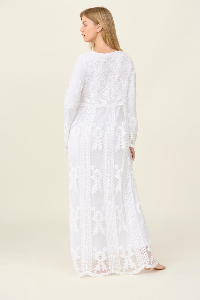 The Lydia Lace Temple Dress in White