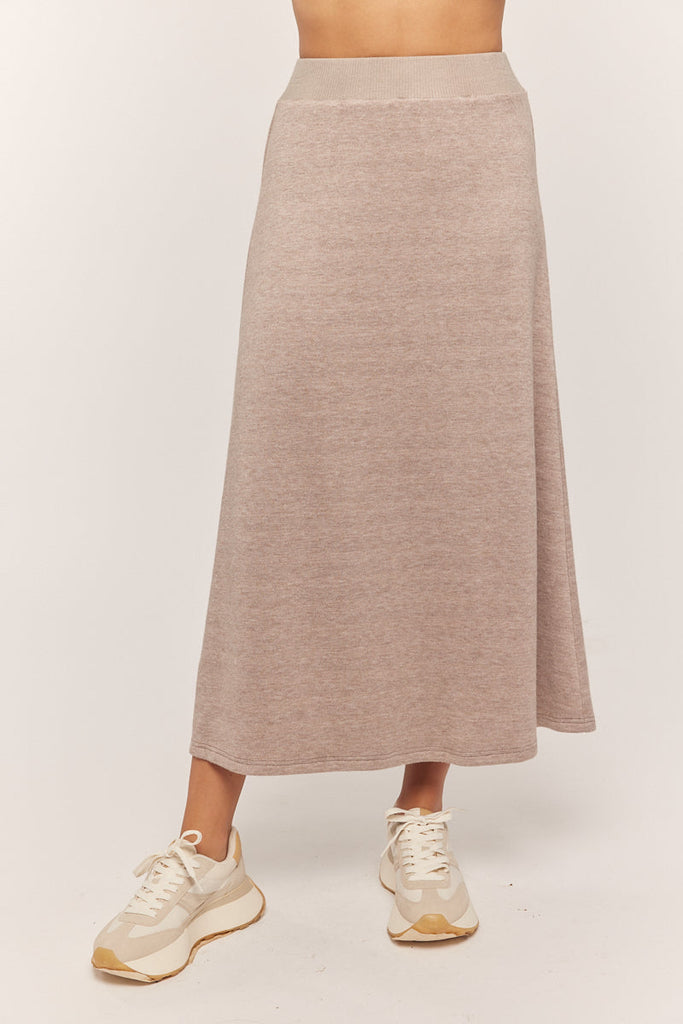 The Minnie A Line Midi Skirt in Cocoa