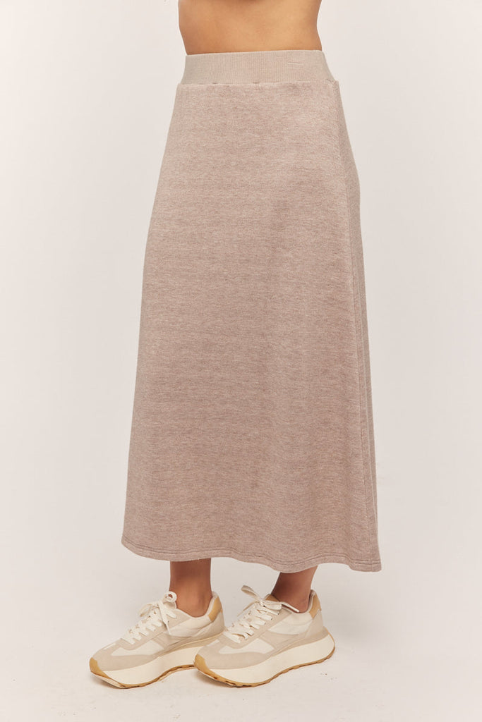 The Minnie A Line Midi Skirt in Cocoa