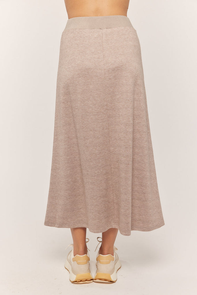 The Minnie A Line Midi Skirt in Cocoa