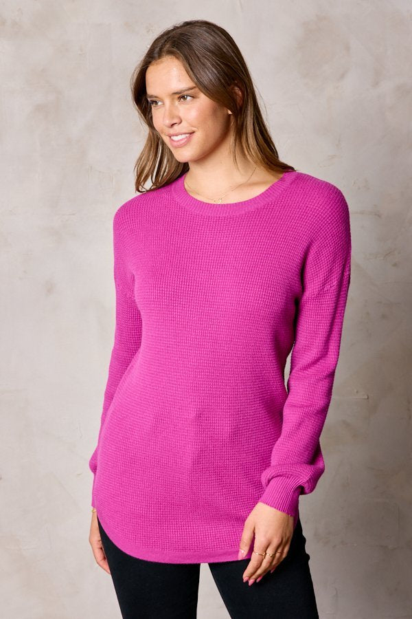 The Bette Knit Sweater Top in Bubble Gum