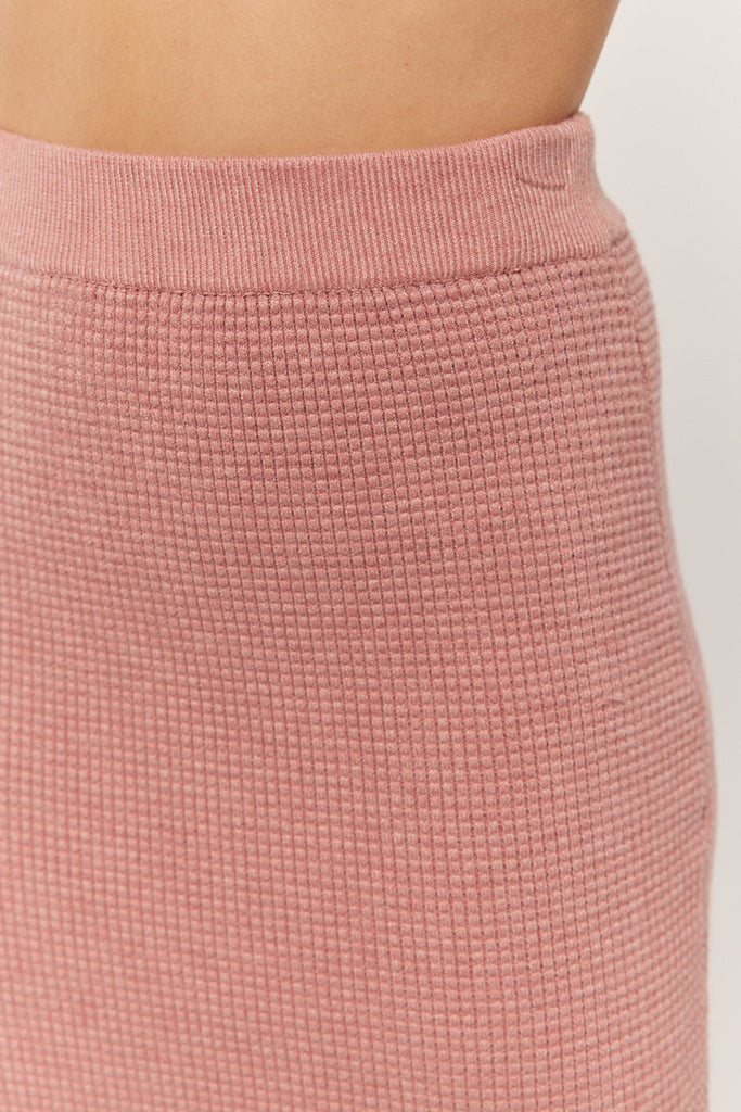 The Kinsey Waffle Textured Skirt in Cranberry