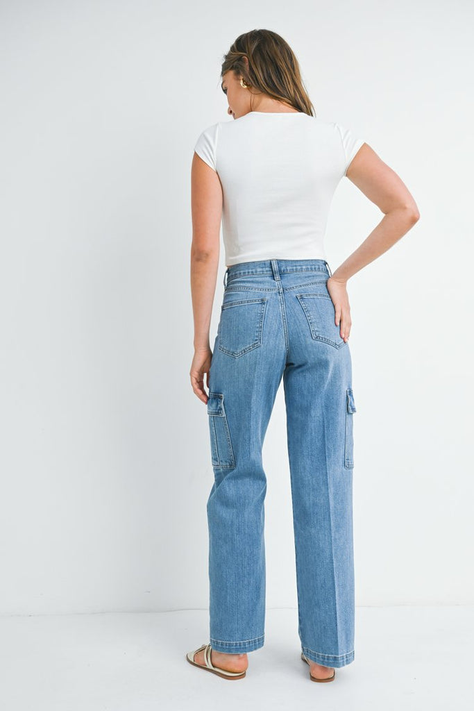 JBD Lightweight Stretch Cargo Jeans in Medium