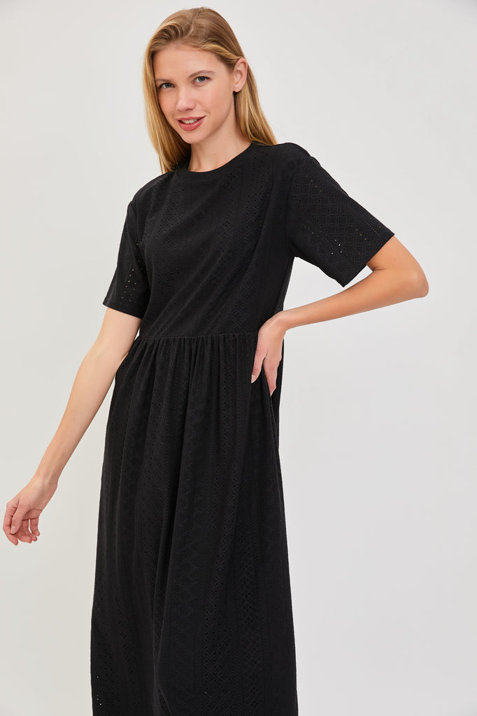 The Bonnie Knit Peplum Dress in Black