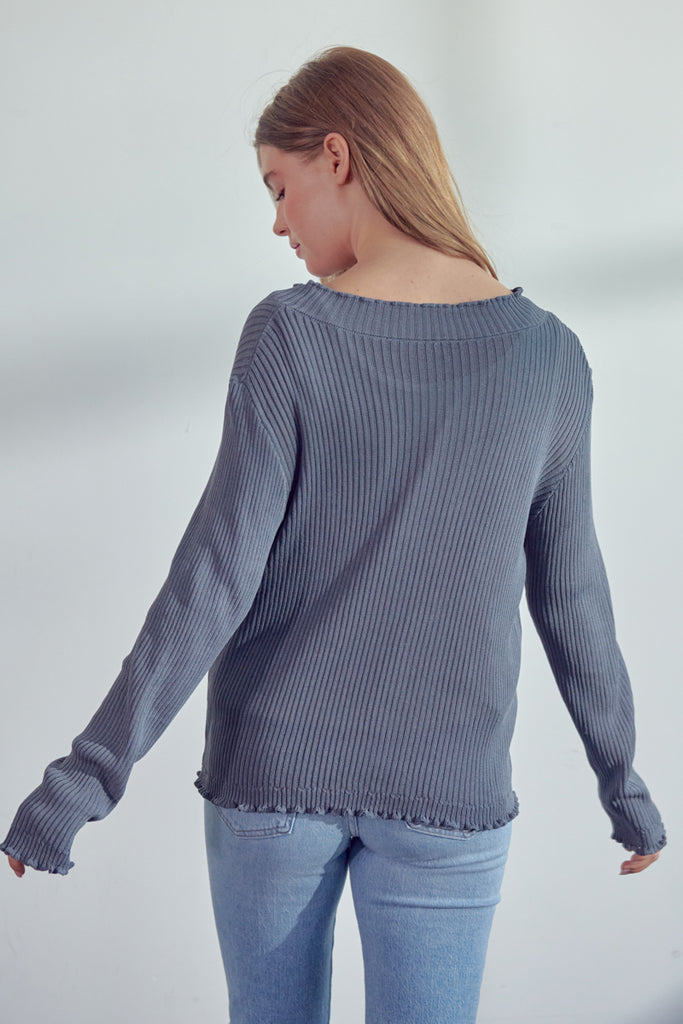 The Leti Knit Cardigan in Grey