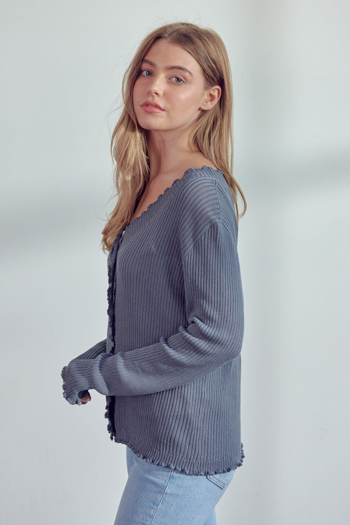 The Leti Knit Cardigan in Grey