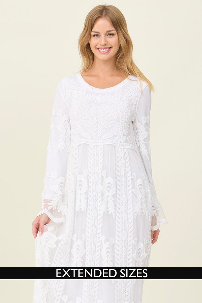 The Lydia Lace Temple Dress in White