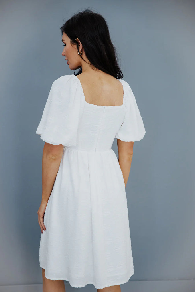 The Bailey Midi Dress in White