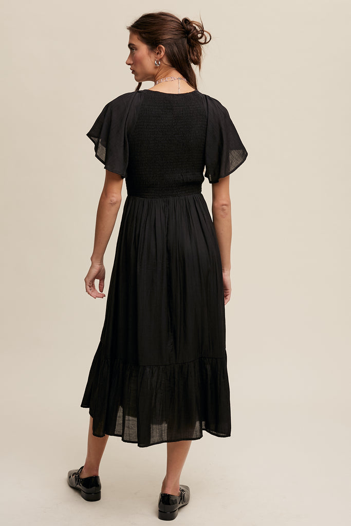 The Deb V-Neck Maxi Dress in Black