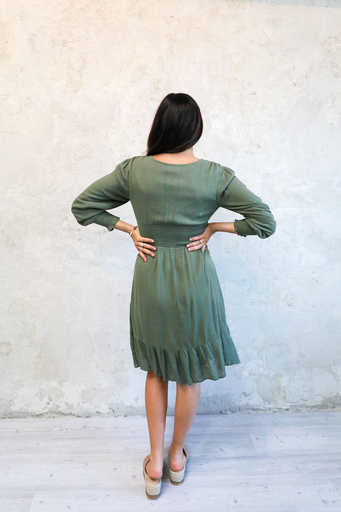 The Cara Midi Dress in Aspen Green