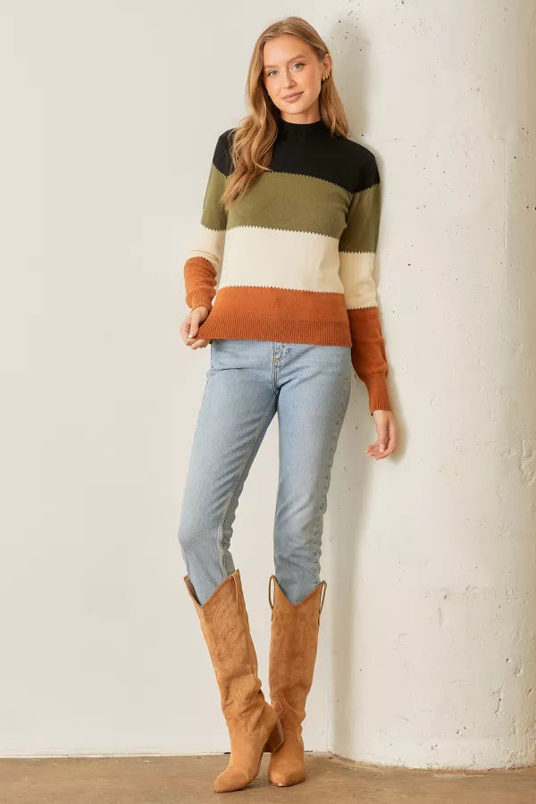 The Katrina Color block Sweater in Multi