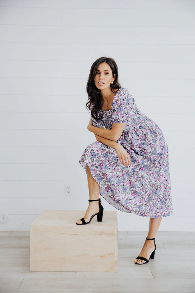 The Indigo Maxi Dress in Painted Posies