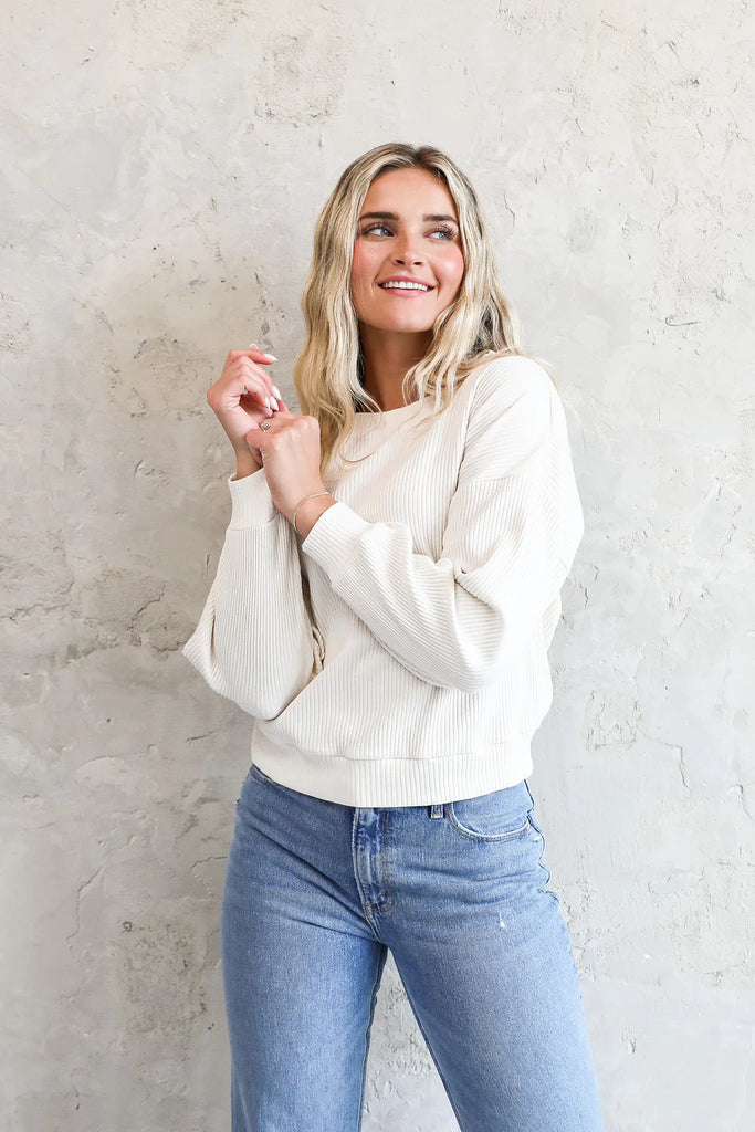 The Mercedes Oversize Sweater in Cream