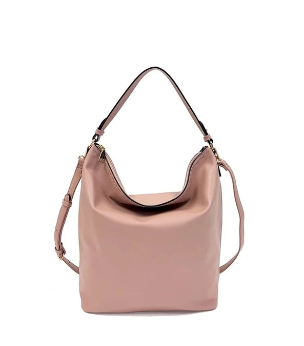 Smooth Hobo Temple Bag in Blush