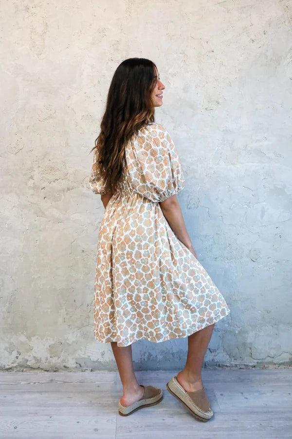 The Tatum Midi Dress in Lilypad Petals