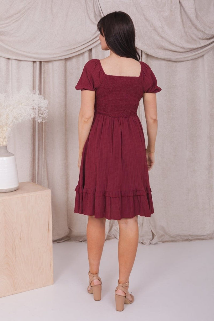 The Lennon Midi Dress in Pomegranate