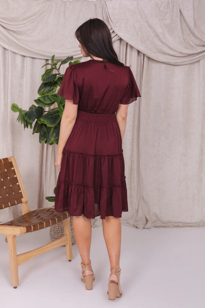 The Sophia Midi Dress in Zinfandel