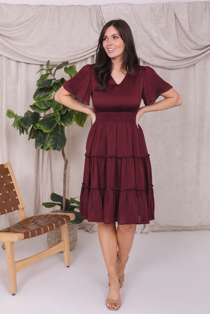 The Sophia Midi Dress in Zinfandel