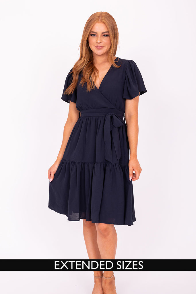 The Elyse Midi Dress in Blue Nights