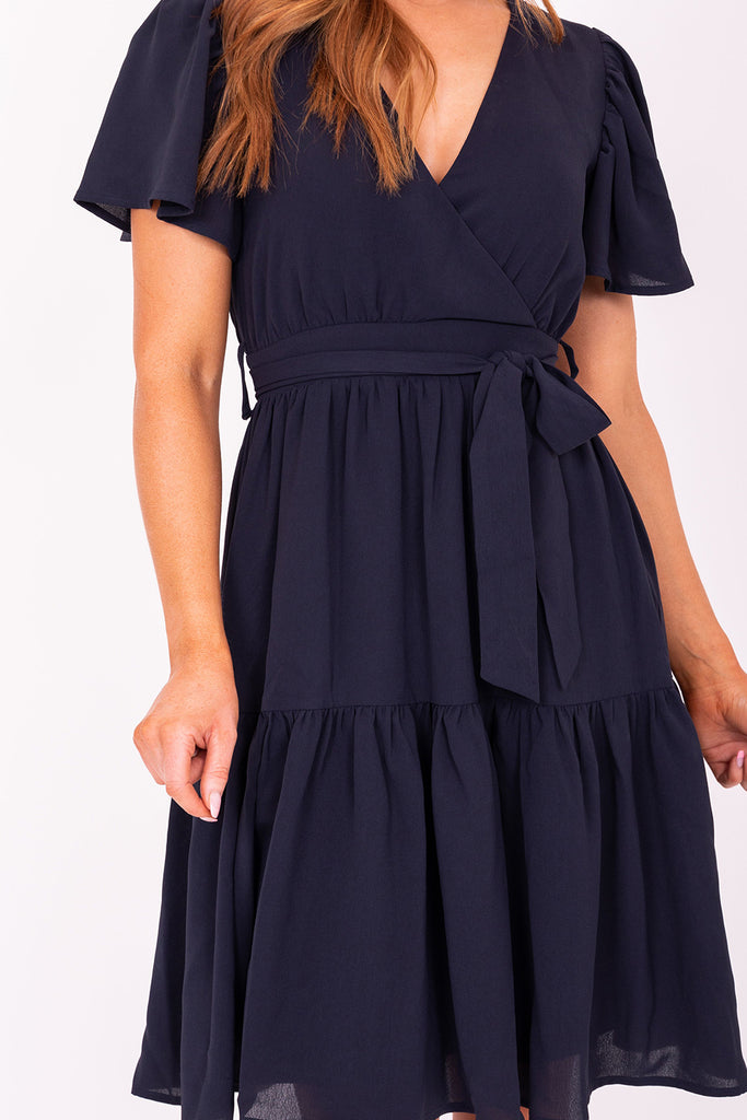 The Elyse Midi Dress in Blue Nights