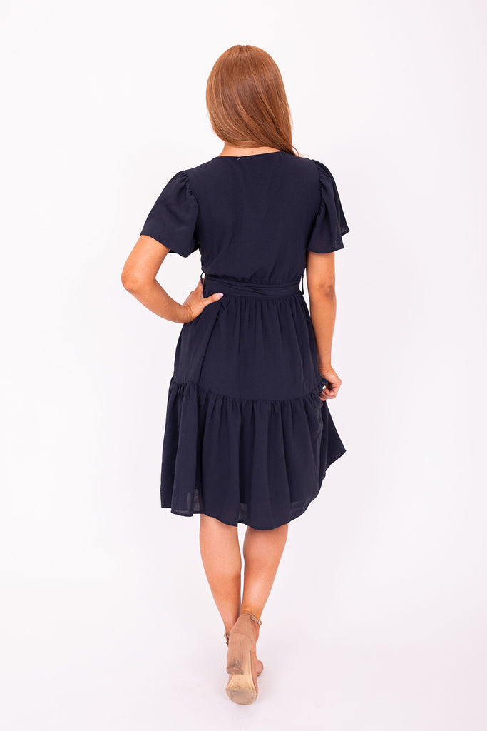 The Elyse Midi Dress in Blue Nights