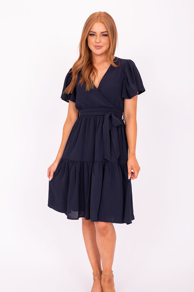 The Elyse Midi Dress in Blue Nights