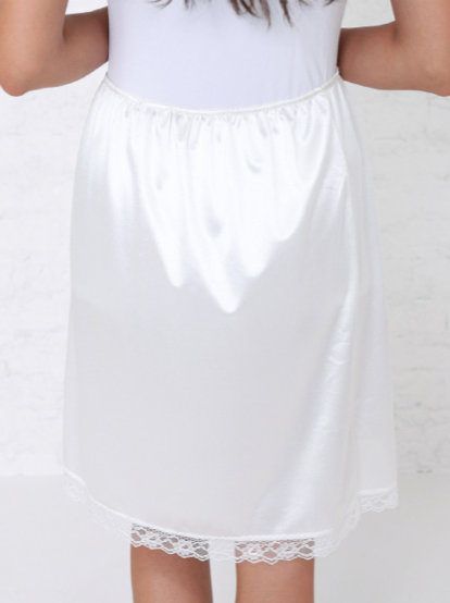 Slip Knee Length in White