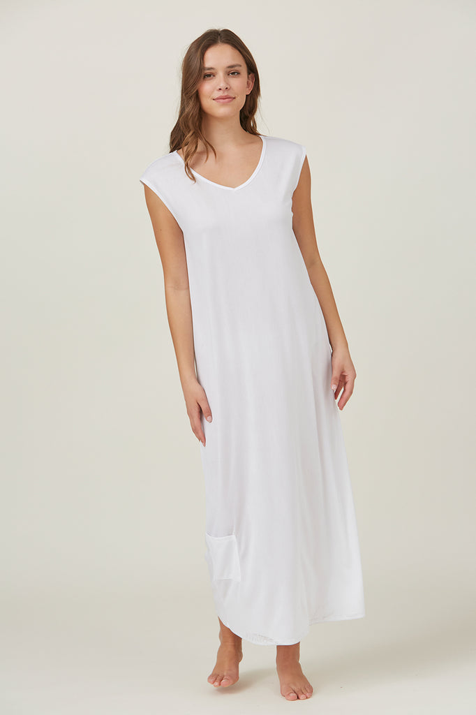 Full Length White Slip with Pocket