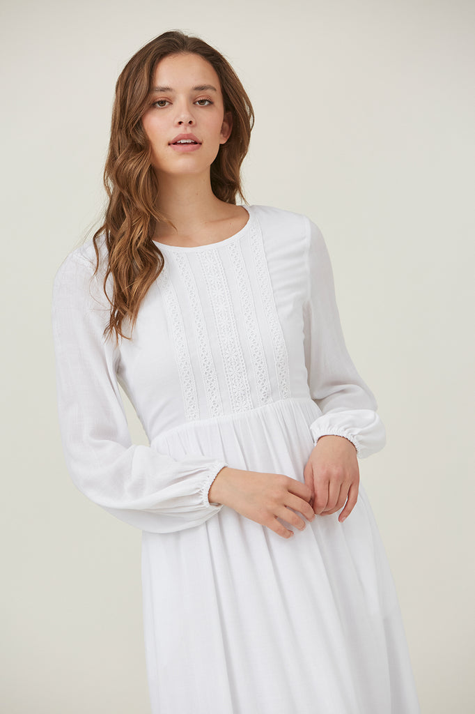 The May Lace Trim Temple Dress