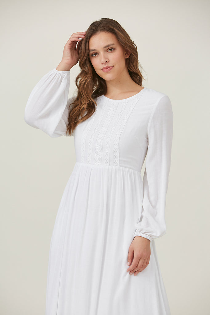 The May Lace Trim Temple Dress